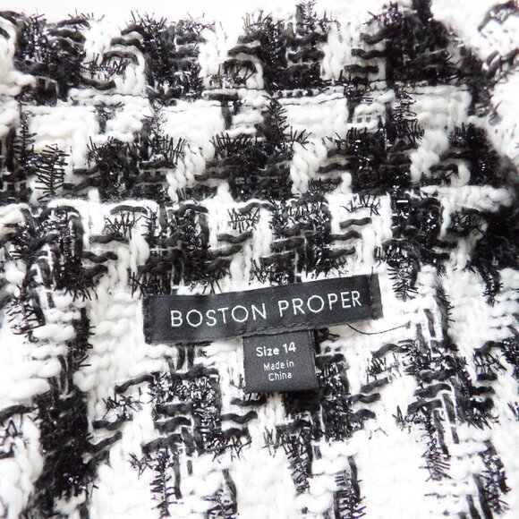 Boston Proper Double Breasted Houndstooth Blazer Jacket Size 14 - Picture 4 of 11